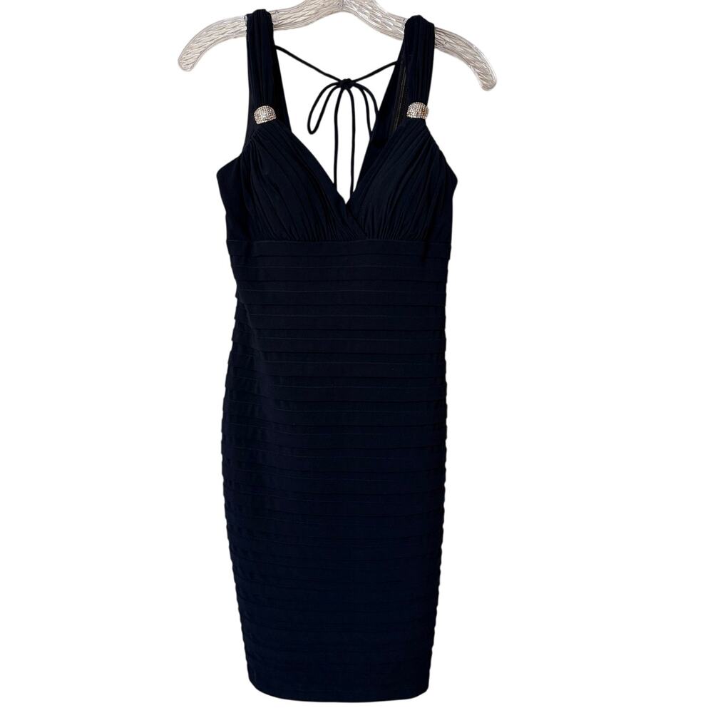 NWT VNTG Cache Cocktail Party Dress Navy Blue Size 6 Wedding Dres Guest